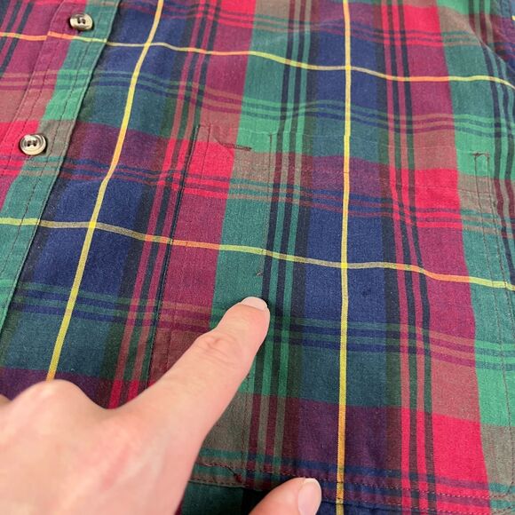 90s XXL plaid shirt by McGregor Classics, vintage 1990s burgundy/green/blue top - Picture 4 of 10
